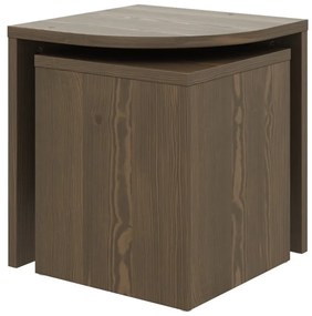 Тъмнокафяви масички за кафе в комплект 2 бр. от масивен бор Combine – Karup Design