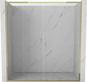 Mexen Exo двойни плъзгащи се душ врати 170 см, прозрачни, златни - 8152-170-000-50-00