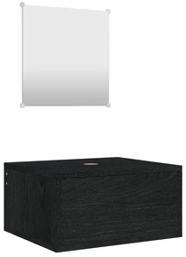 242557 vidaXL Комплект мебели за баня от 2 части, черен, инженерно дърво