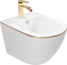 Биде Rea Carlo Mini White Gold Edge