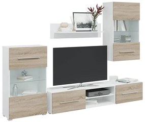 3324231 vidaXL 5 броя ТВ шкафове с LED Дъб Сонома Инженерна дървесина