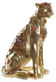 Декоративна фигурка DKD Home Decor Леопард Смола Колониален (25,5 x 17 x 33 cm)