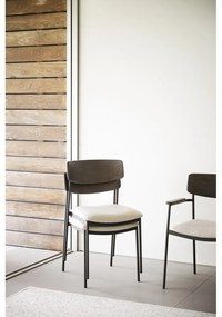 Трапезни столове в кремаво и тъмнокафяво в комплект от 2 бр. Maymont – Rowico