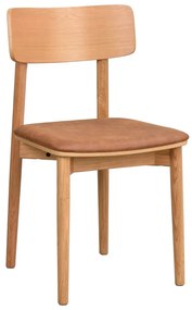 Кафяв коняк/естествени трапезни столове в комплект от 2 бр. от имитация на кожа Wolcott – Rowico