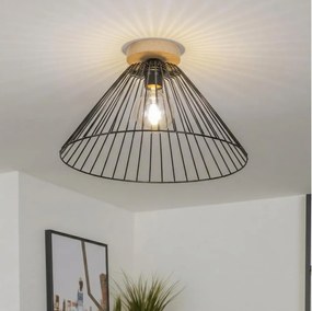 Brilagi - LED полилей за повърхностен монтаж CERIA WIRE 1xE27/40W/230V Ø 45 см черен/дъб