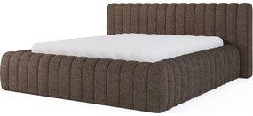 Кафяво двойно легло 160x200 cm тапицирано с място за съхранение с включена подматрачна рамка Carilla – ELTAP
