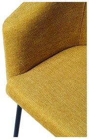 Тапициран трапезен стол с подлакътници в цвят горчица Easton – Unique Furniture