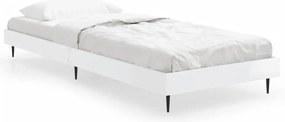 832311 vidaXL Рамка за легло, бял гланц, 75x190 см, инженерно дърво