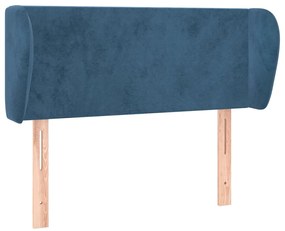 3116904 vidaXL Горна табла за легло с уши, тъмносиня, 93x23x78/88 см, кадифе