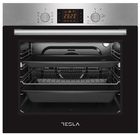 Фурна за вграждане Tesla BO900SX, 2300 W, 80 литра, 8 програми, Вентилатор, Клас А, Инокс/Черен