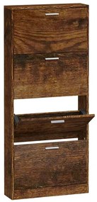 342523 vidaXL Шкаф за обувки, опушен дъб, 59x17x150 см, инженерно дърво