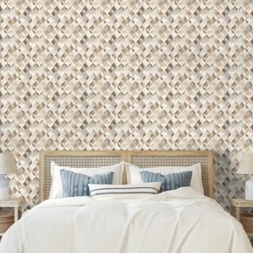 Самозалепващ тапет – Бежова геометрия с пространствен ефект