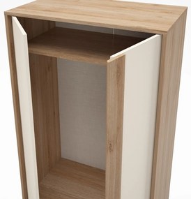 Кремаво-естествен гардероб от декор от дъб 90x180x53 cm Dennis – Marckeric