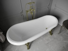 Mexen Retro свободно стояща вана 170 x 75 см, бяла, със златни крака - 53251707500-50