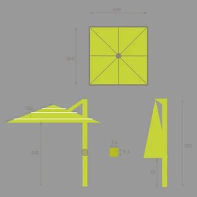 Градински чадър със странична стойка Hesperide Melhia Multi, Накланящ се - Махагон