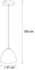 Moderne hanglamp zwart met grijs beton - Eton