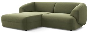 Зелен кадифен ъглов диван (ляв ъгъл) Moana – Makamii