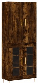 3195728 vidaXL Висок шкаф, опушен дъб, 69,5x34x180 см, инженерно дърво