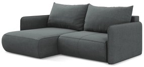 Сив разтегателен ъглов диван с място за съхранение (ляв ъгъл) Nanea – Makamii
