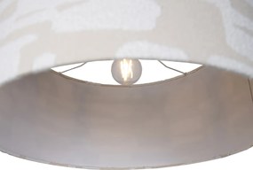 Vloerlamp messing met wit en beige gestreepte kap 50cm - XXL