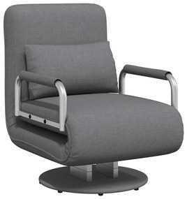 244667 vidaXL Въртящ се разтегателен фотьойл, тъмносив, текстил