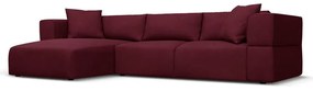 Ъглов диван в цвят бордо, ляв ъгъл Esther – Milo Casa