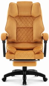 Ергономичен офис стол HC-1031 с поставка за крака - горчица жълто