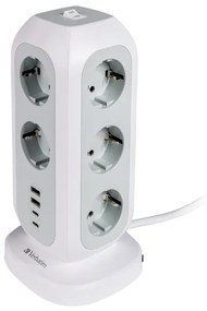 Разклонител Verbatim EUPT-01 EU Power Tower 11 AC with 2 x USB-C / 2 x USB-A