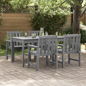 Градински столове Sonata H 4 бр Светлосиво 65.5x55.5x88 см HDPE