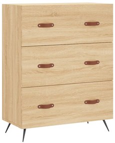 827823 vidaXL Скрин с чекмеджета сонома дъб 69,5x34x90 см инженерно дърво
