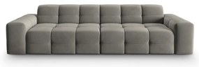 Сив кадифен диван 255 cm Kendal - Micadoni Home