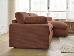 Оранжев ъглов диван от рипсено кадифе Belair – Bobochic Paris