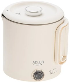 Електрическа кана за туризъм Adler AD 1388b, 650W, 0.8 л, Сваляем капак, Въртяща се основа, Бежов