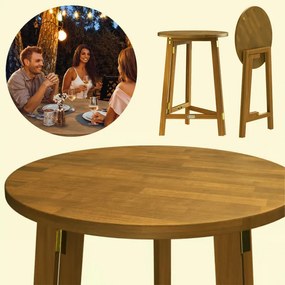 Сгъваема бар маса от акациева дървесина