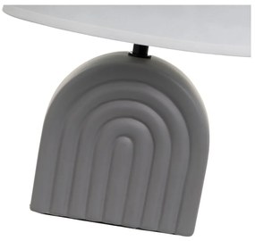 Бяло-сива керамична настолна лампа с текстилен абажур (височина 31 cm) – Casa Selección