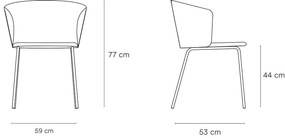 Тапицирани трапезни столове в комплект 2 бр. в цвят горчица Add – Teulat