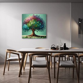 Картина на платно – Цветно дърво на живота върху платно