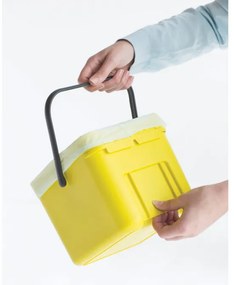 Кош за разделно събиране на боклук Brabantia Sort&Go 648974, 6 л, Дръжка, Възможност за стенен монтаж, Тъмносив