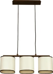 Пендел КУБО, патина, абажури Текстинел Крем, 3xE27
