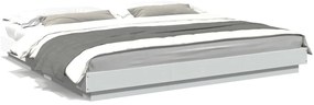 3281161 vidaXL Рамка за легло, бяло, 200x200 см, масивно дърво