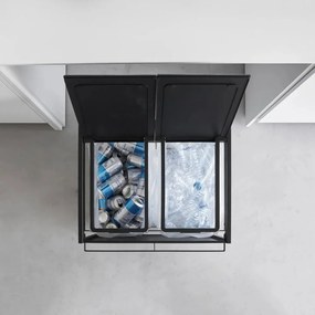 Черно метално кошче за рециклиране Tower – YAMAZAKI