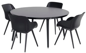 Черна градинска маса ø 128 cm Sophie - Hartman