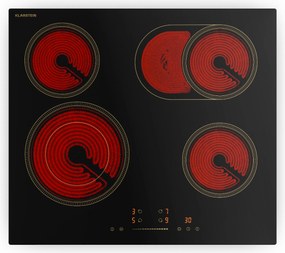 Klarstein Victoria стъклокерамичен котлон, 4 зони, Елегантен, класически, 6600 W, 60 cm