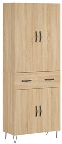 3198180 vidaXL Висок шкаф, дъб сонома, 69,5x34x180 см, инженерно дърво