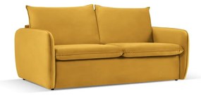Кадифен разтегателен диван в цвят горчица 194 см Vienna - Cosmopolitan Design
