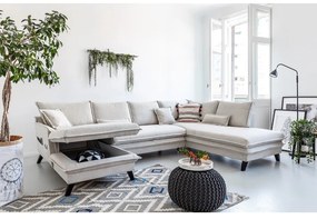 Светлобежов U-образен разтегателен диван, десен ъгъл Charming Charlie - Miuform