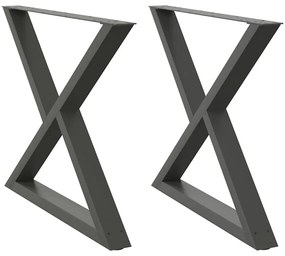4012734 vidaXL Крака за трапезна маса, 2 бр., антрацит, 90x(72-73,3) см, стомана