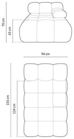 Бежов модул за диван от букле (десен ъгъл) Bellis – Micadoni Home