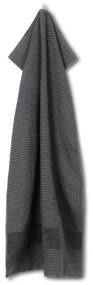Тъмносива хавлиена кърпа от органичен памук от тери 70x140 cm Check – JUNA