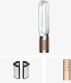Пречиствател на въздух 2в1 Dyson PC2 De-NOx TP12 Wh/Gd, Охладител, 40W, До 40 м2, 10 скорости, Осцилация, HEPA+К-Carbon, Wi-Fi, LCD, Гласово управление, Бял/златист
